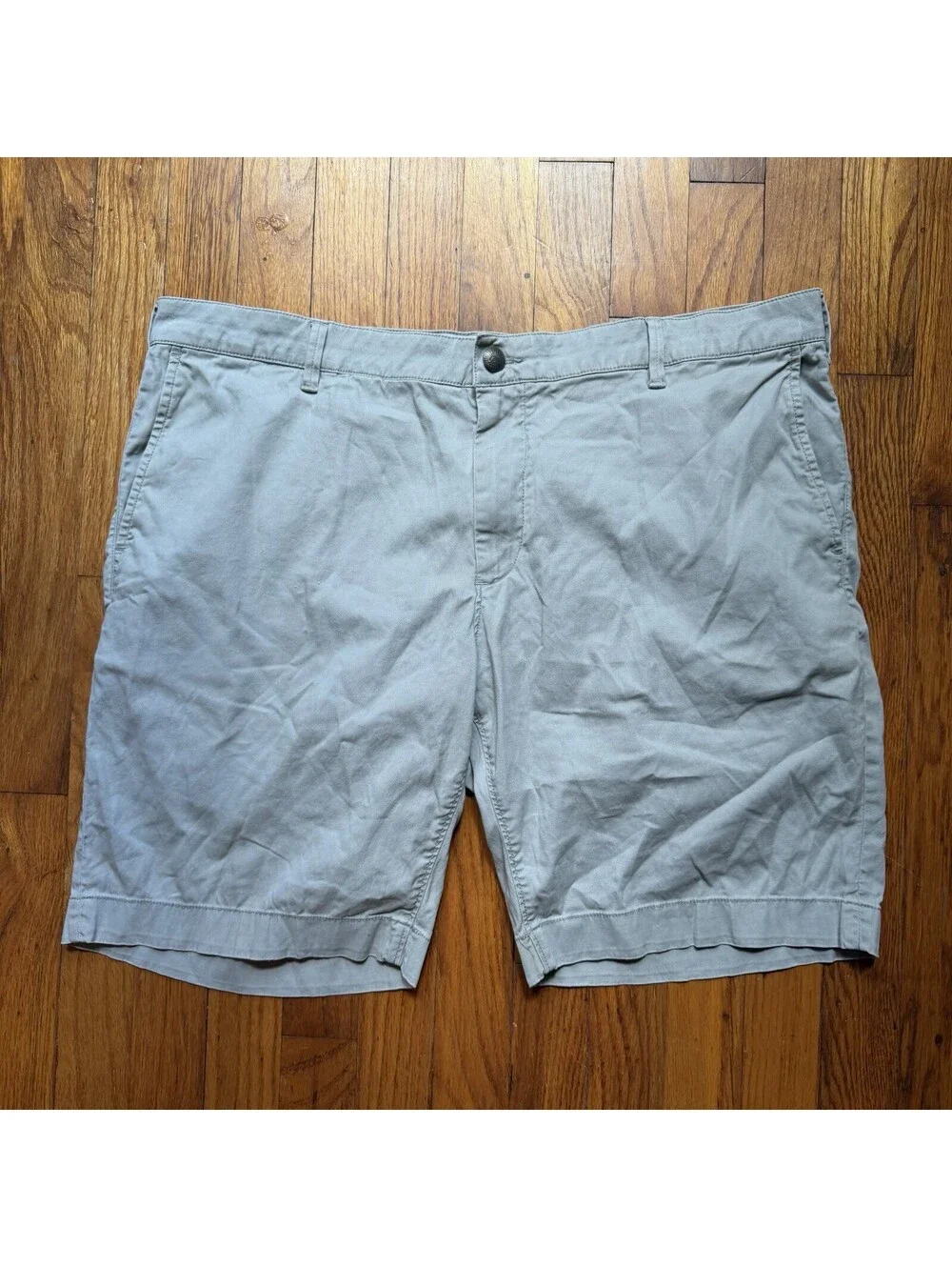 Faherty All Day Shorts Mens 38 Light Gray Hybrid Stretch Chino Flat Front